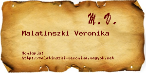 Malatinszki Veronika névjegykártya